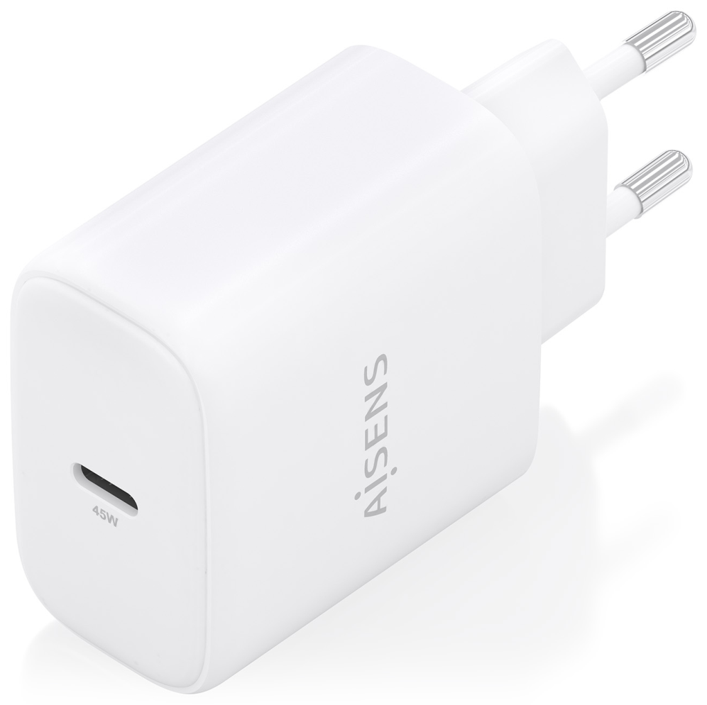 Cargador de Pared GaN Aisens A110-0969 1xUSB Tipo-C 45W Blanco