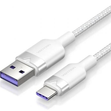 Cable USB 2.0 Tipo-C Vention CTOWF USB Tipo-C Macho - USB Macho Hasta 100W 480Mbps 1m Blanco