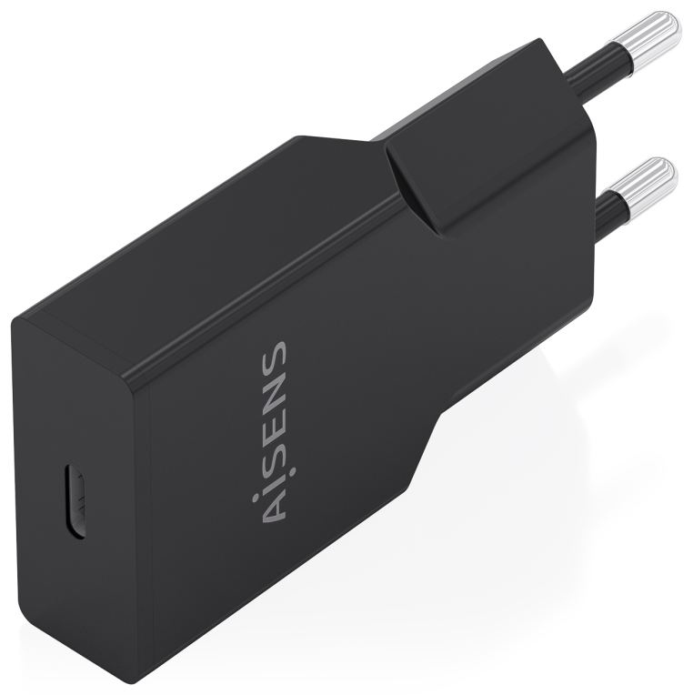 Cargador de Pared GaN Aisens A110-1004 1xUSB Tipo-C 30W Negro