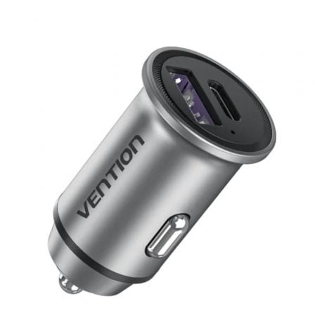 Cargador de Coche Vention FFFH0 1xUSB-Tipo C 1xUSB 30W