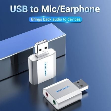 Tarjeta de Sonido Vention VAB-S13 2.1 Plata