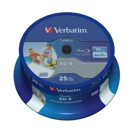 Blue-Ray BD-R Verbatim 43811 Imprimible 6X Tarrina-25uds