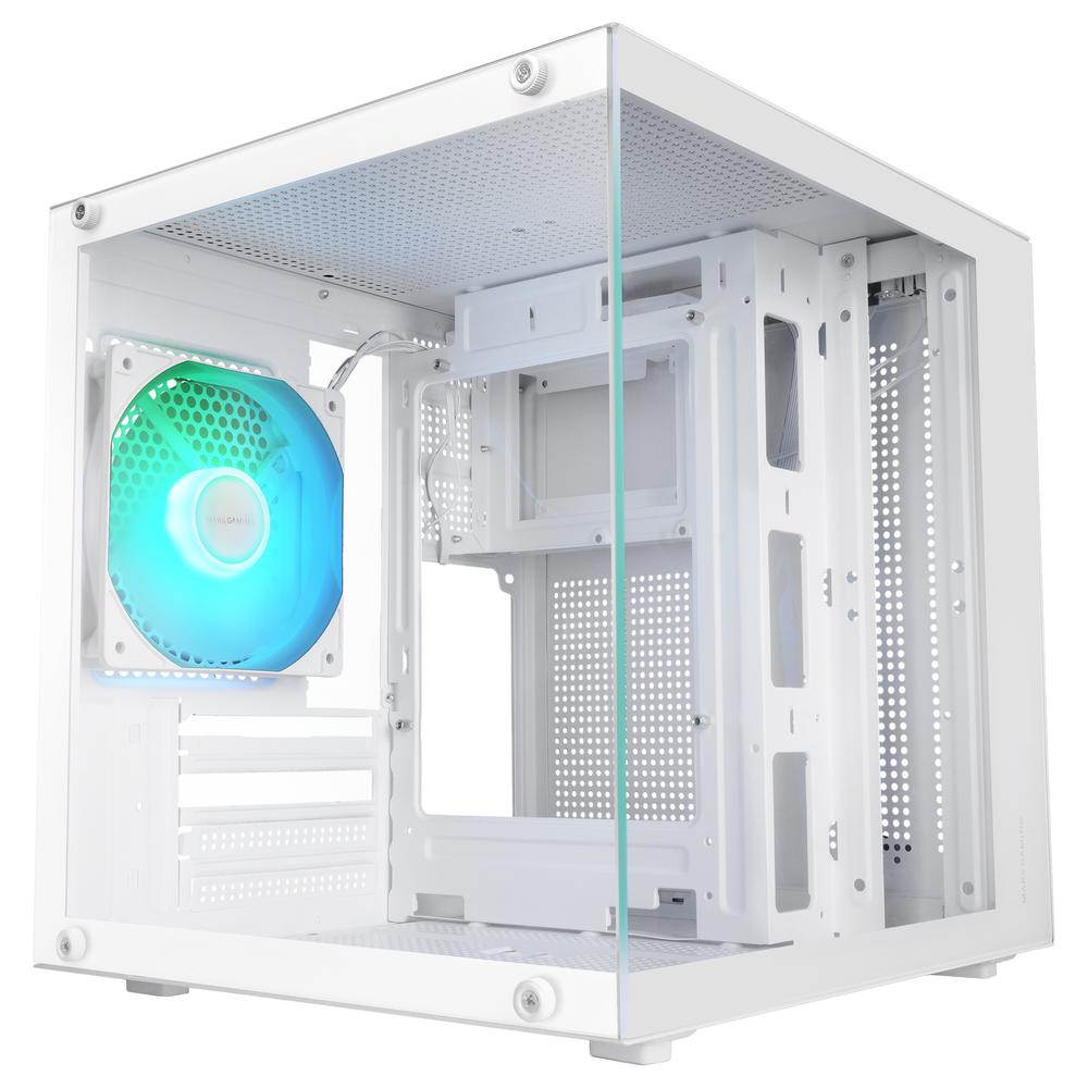 Mars gaming mc - cubew matx argb cristal templado blanca
