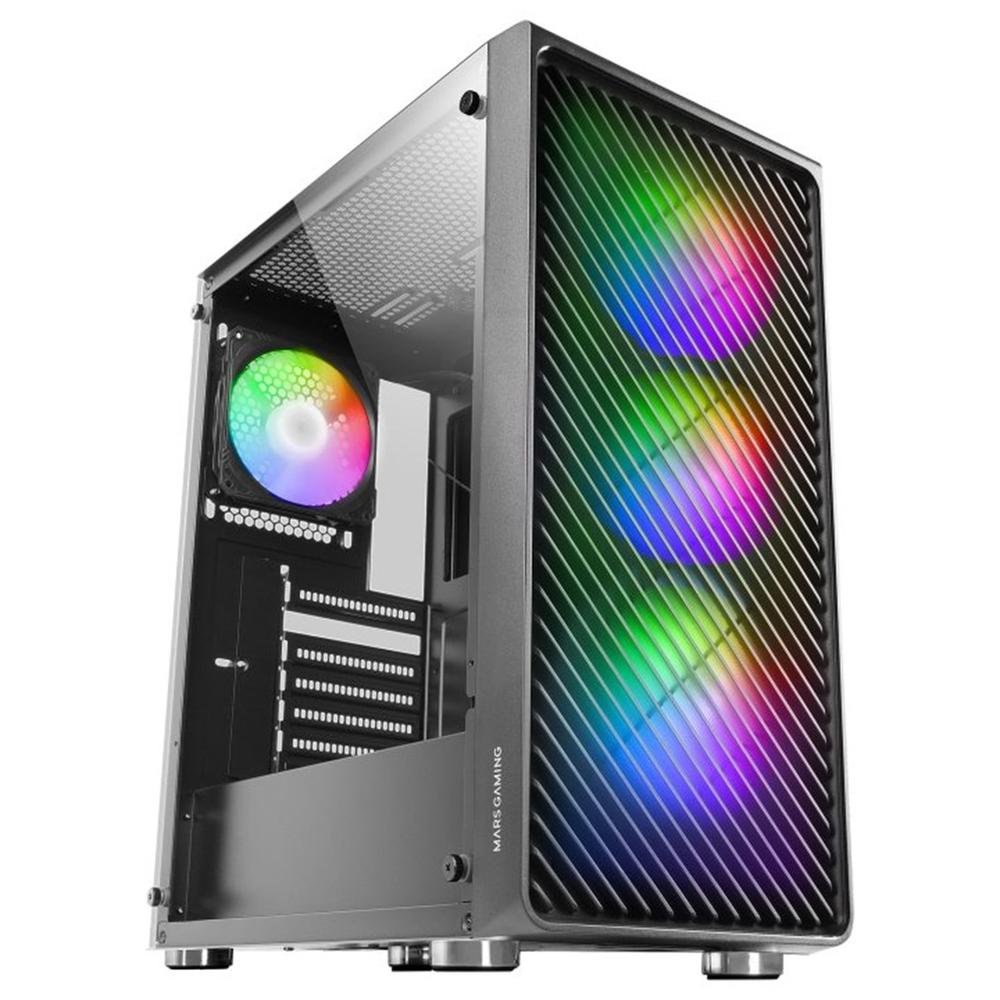 Mars gaming mc - f atx argb cristal templado negro