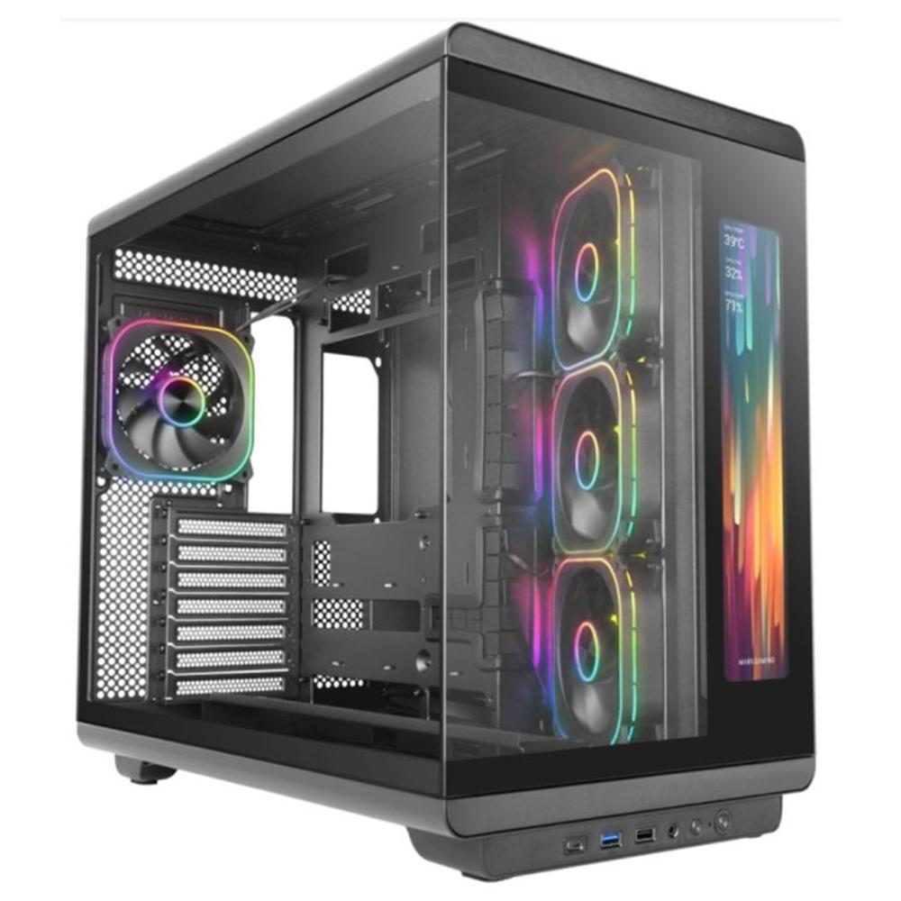 Mars gaming mc - revmax atx argb lcd 11.8 pulgadas cristal templado negra