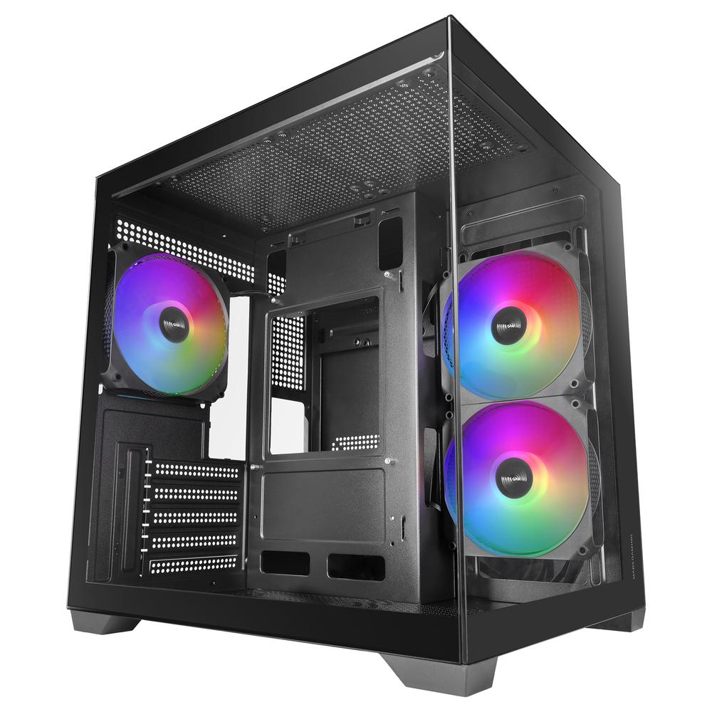 Mars gaming mc - view3 matx argb cristal templado negra