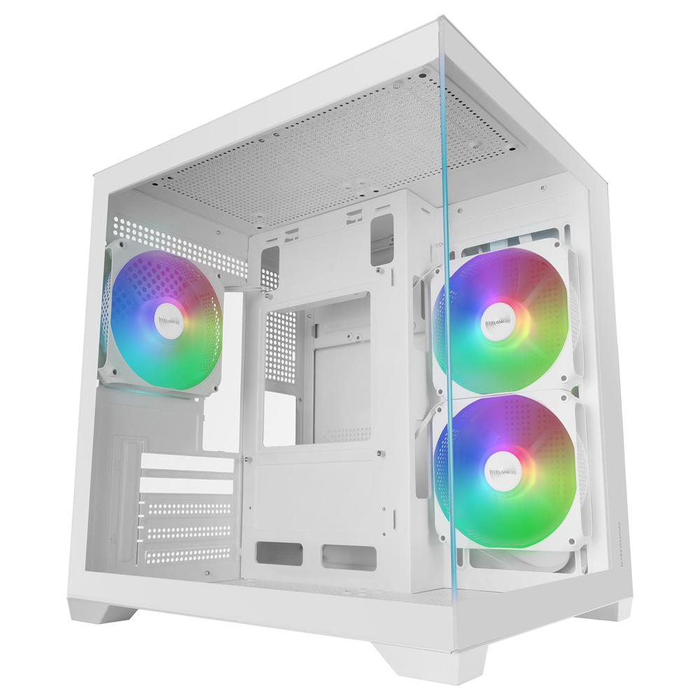 Mars gaming mc - view3w matx argb cristal templado blanca