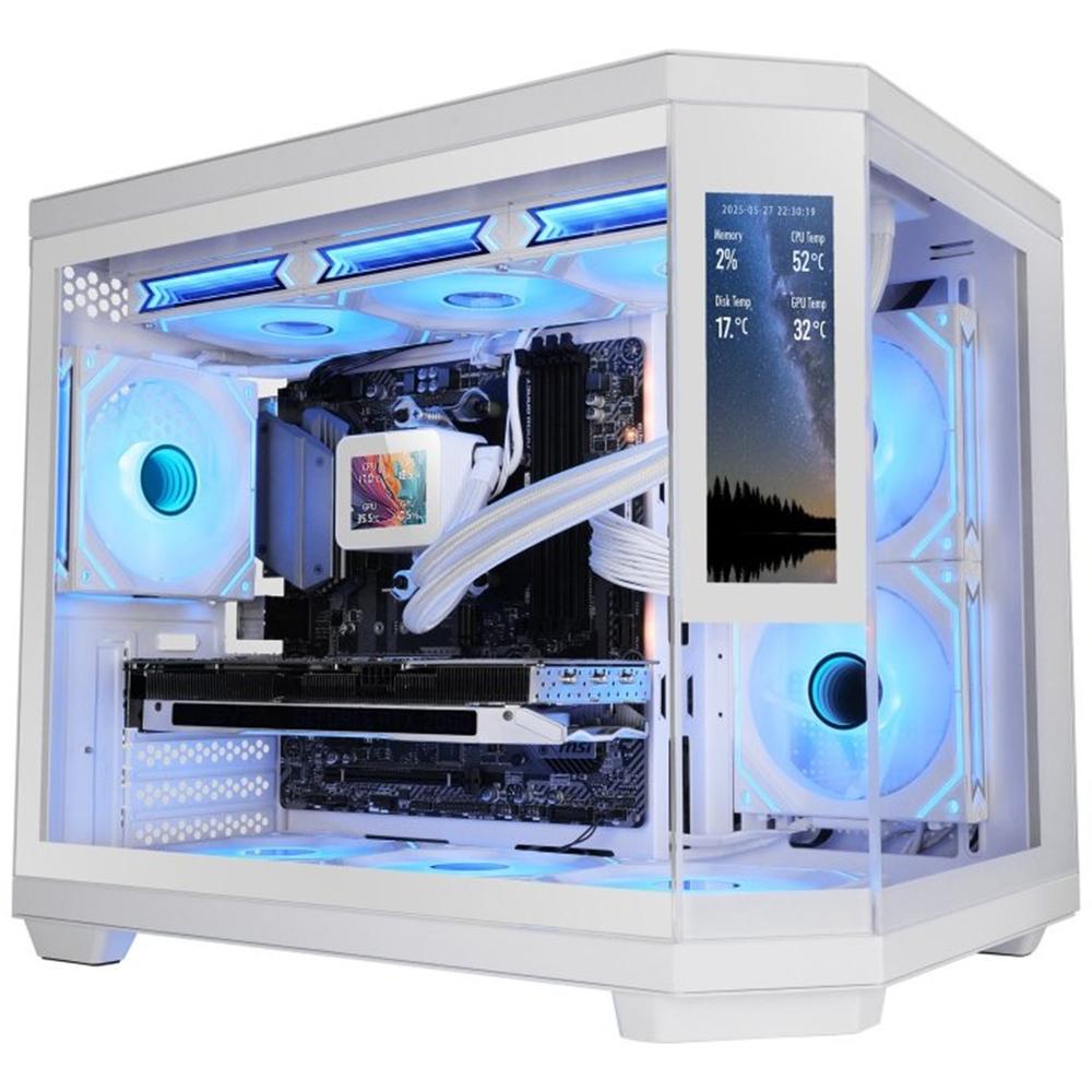 Mars gaming mc3tcorelcdm atx cristal templado blanca