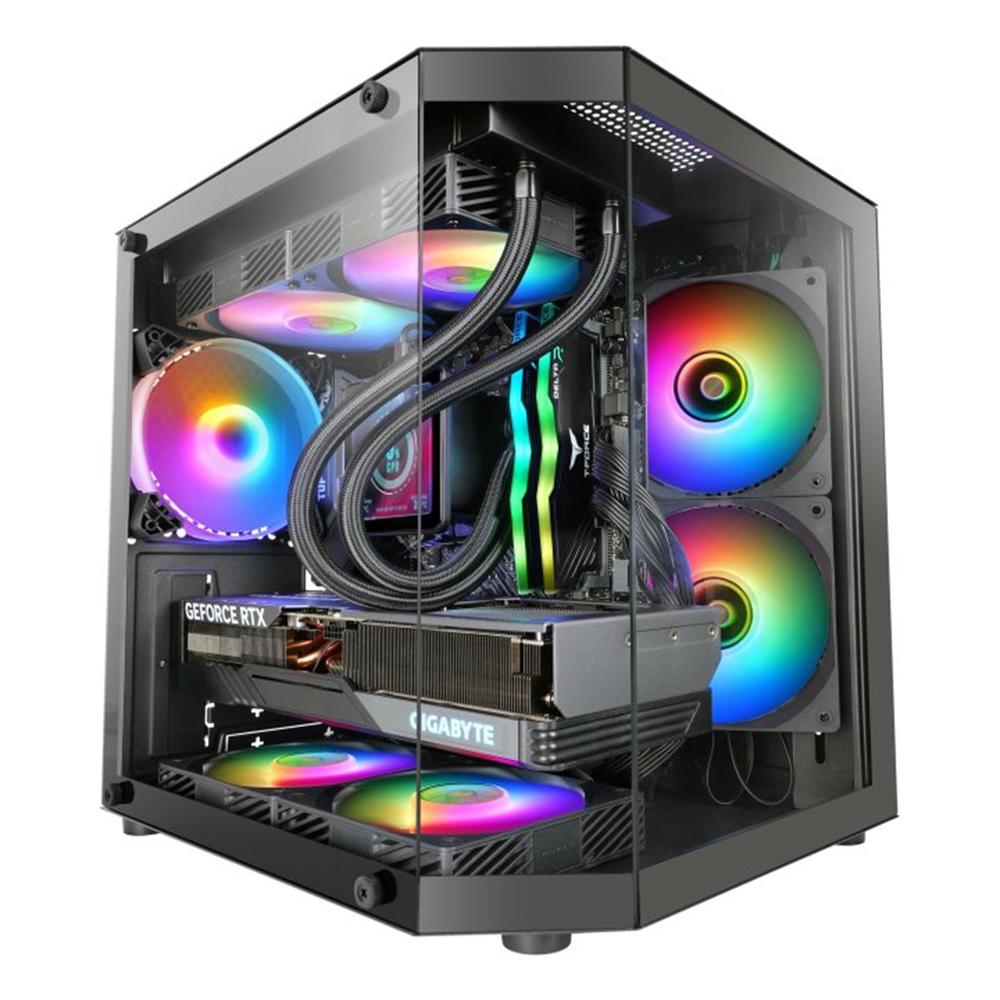 Mars gaming mc3tlite matx rgb cristal templado negro