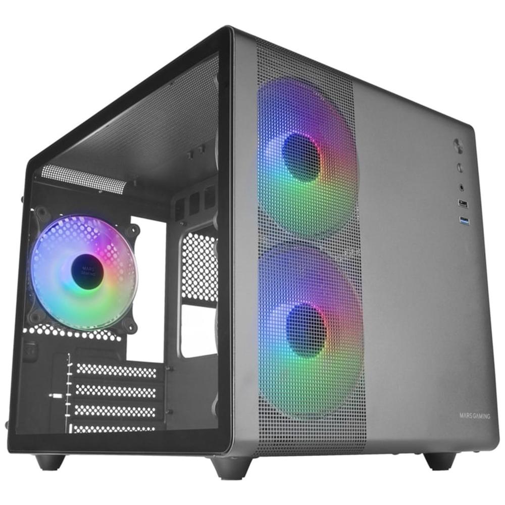 Mars gaming mc400 m - atx frgb cristal templado negro