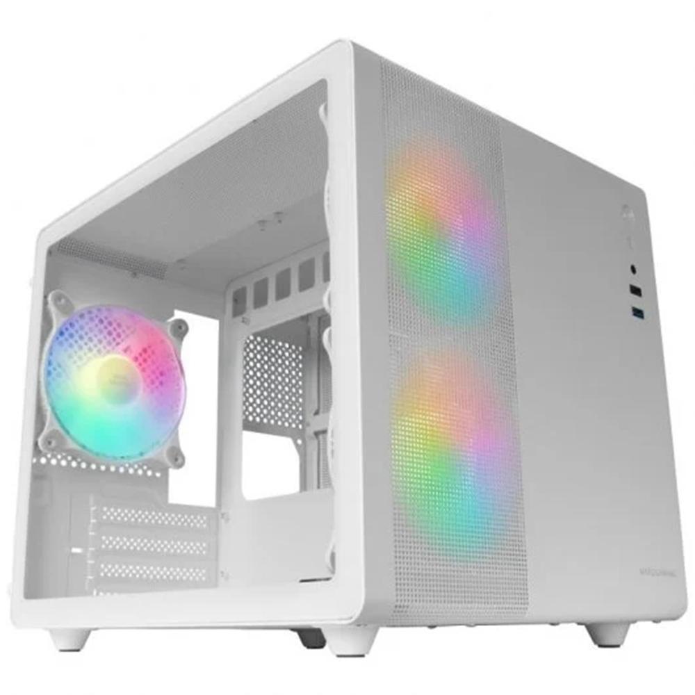Mars gaming mc400w matx rgb cristal templado blanco