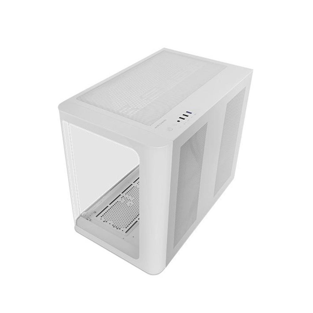 Mars gaming mcfusion atx frgb cristal templado blanca