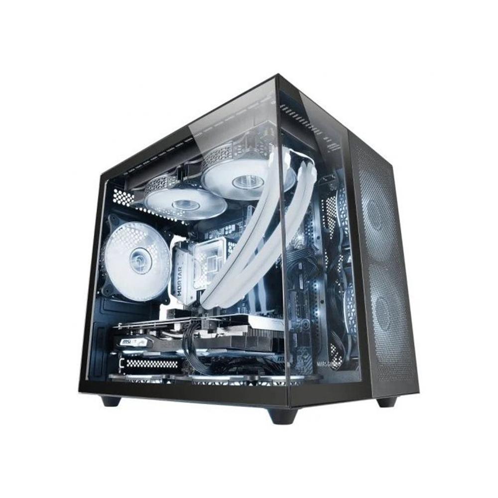 Mars gaming mcfusionm matx cristal templado negro