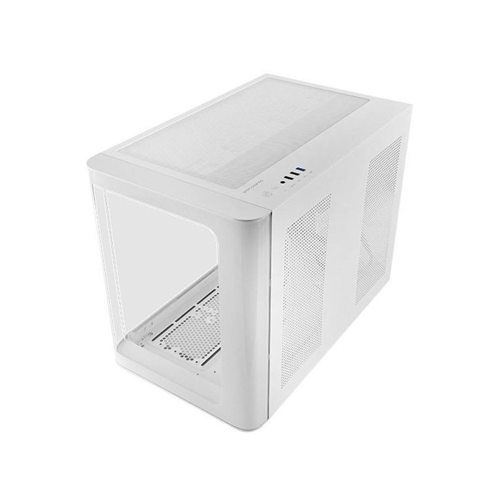 Mars gaming mcfusionm matx cristal templado blanca