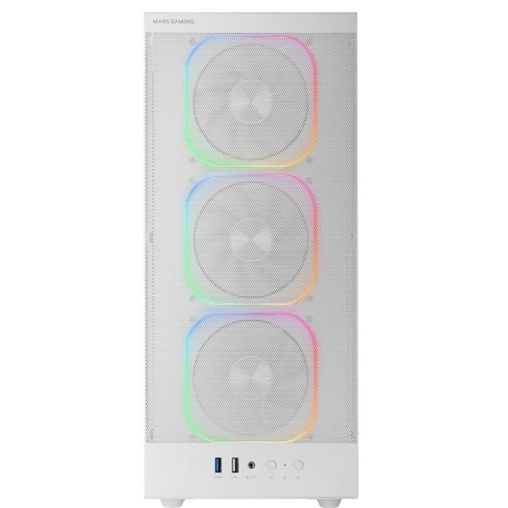 Mars gaming mcnebulaw atx argb cristal templado blanco