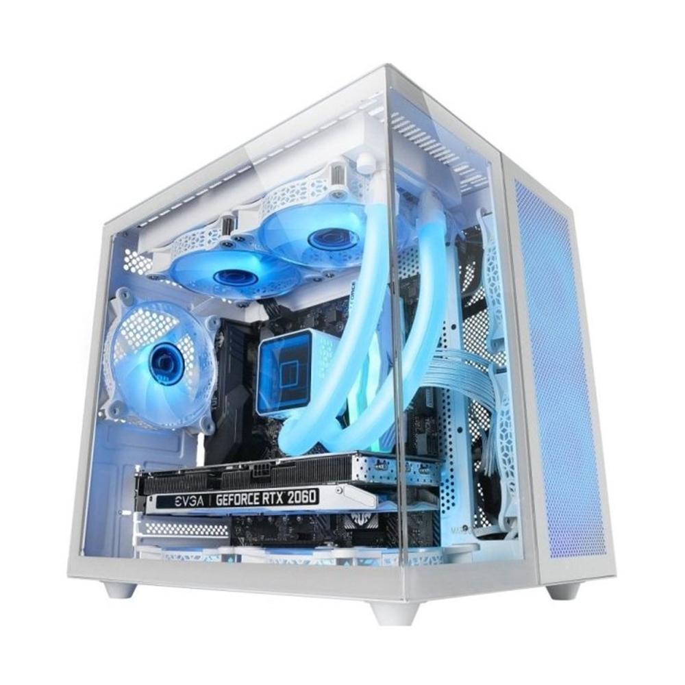 Mars gaming mcnovam matx cristal templado blanca