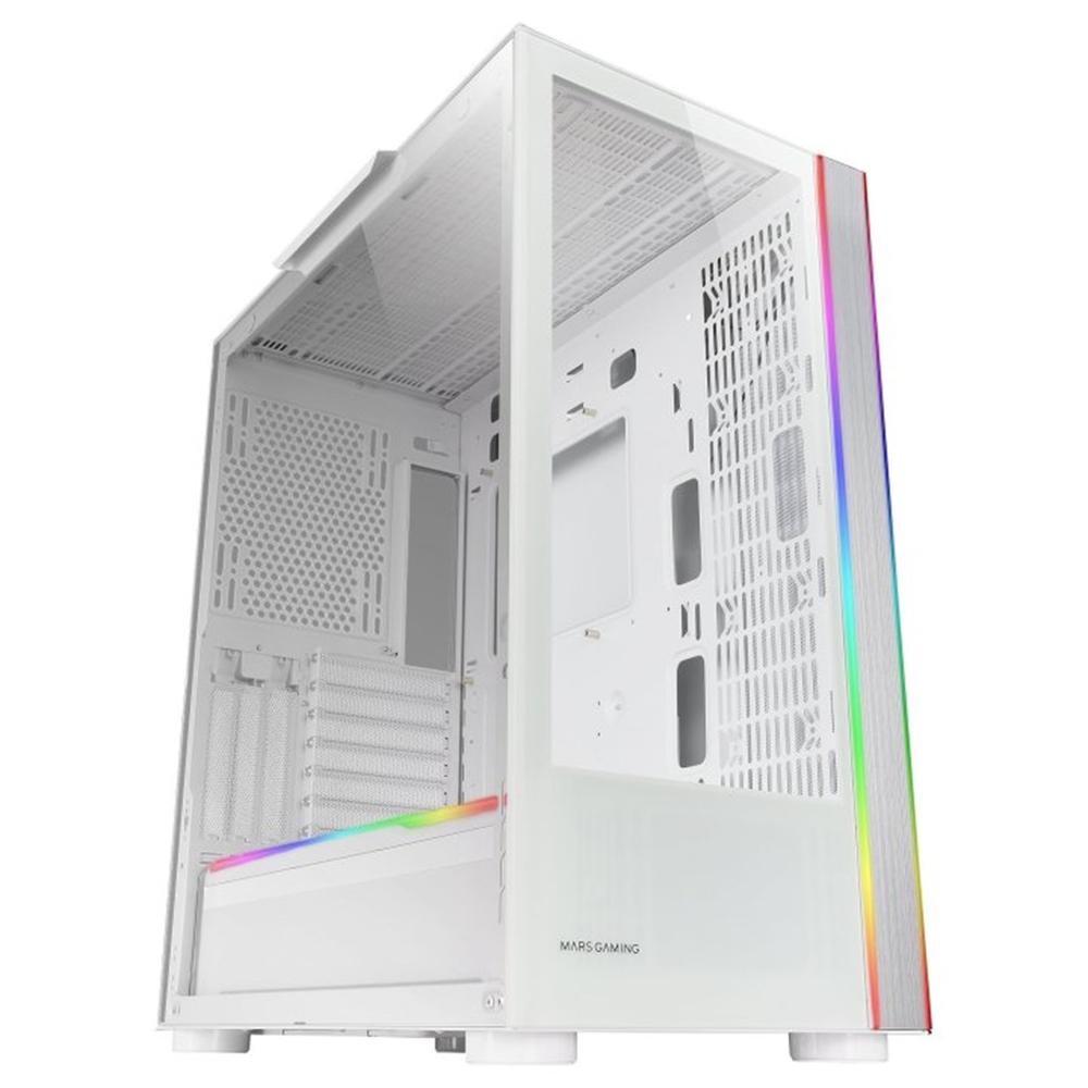 Mars gaming mcult e - atx cristal templado blanco