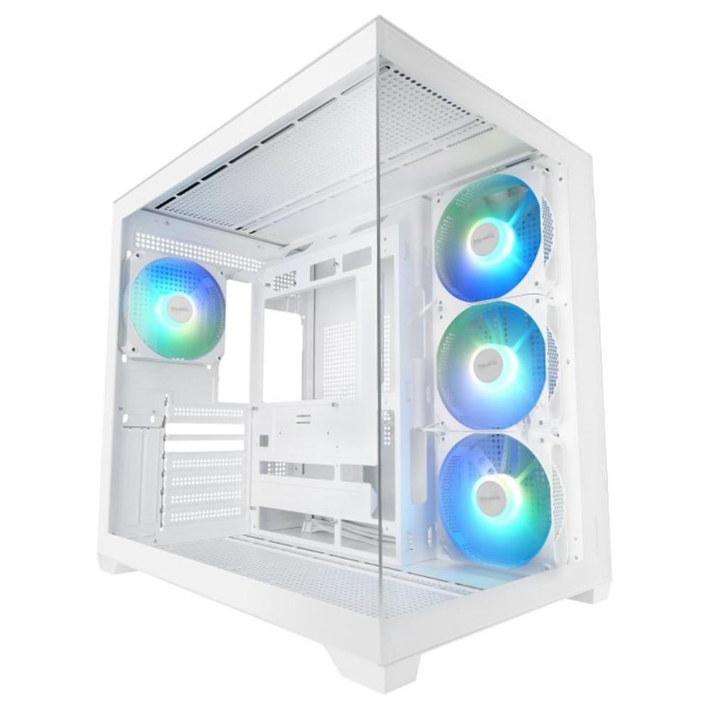 Mars gaming mcv5w atx argb cristal templado blanca
