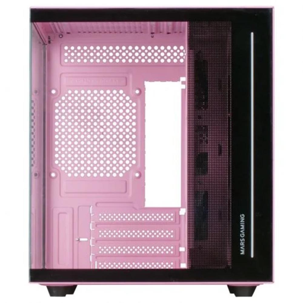 Mars gaming mcviewp matx cristal templado rosa