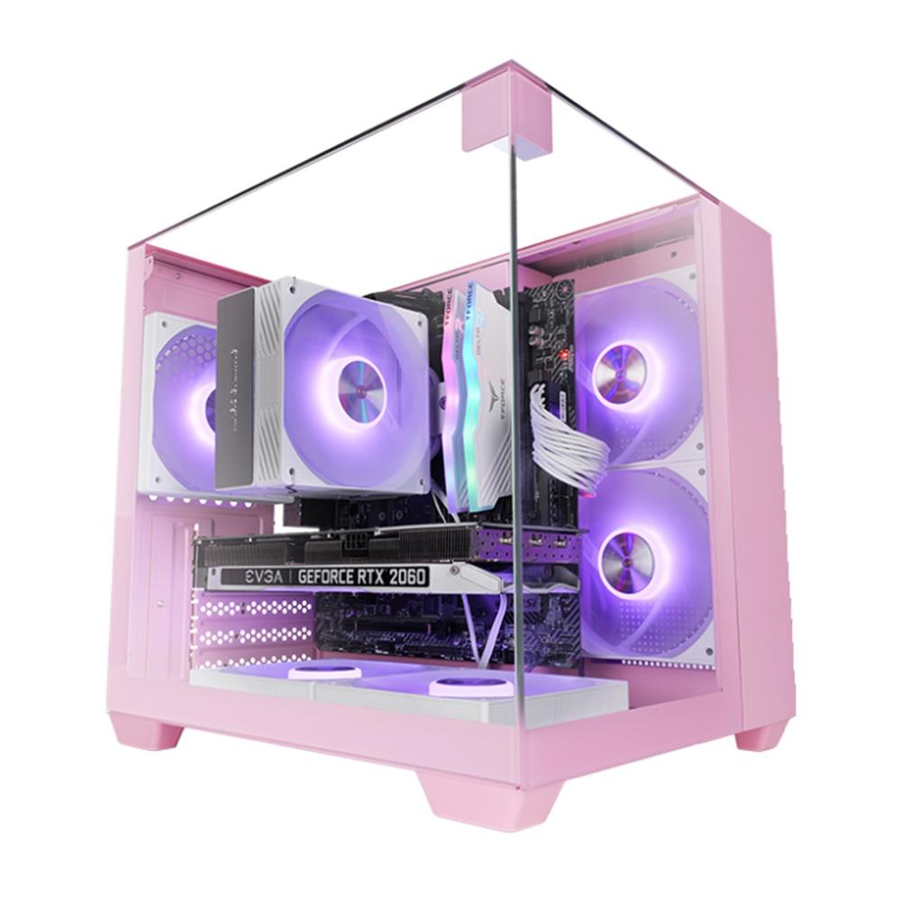 Mars gaming mcvisionmp matx cristal templado rosa