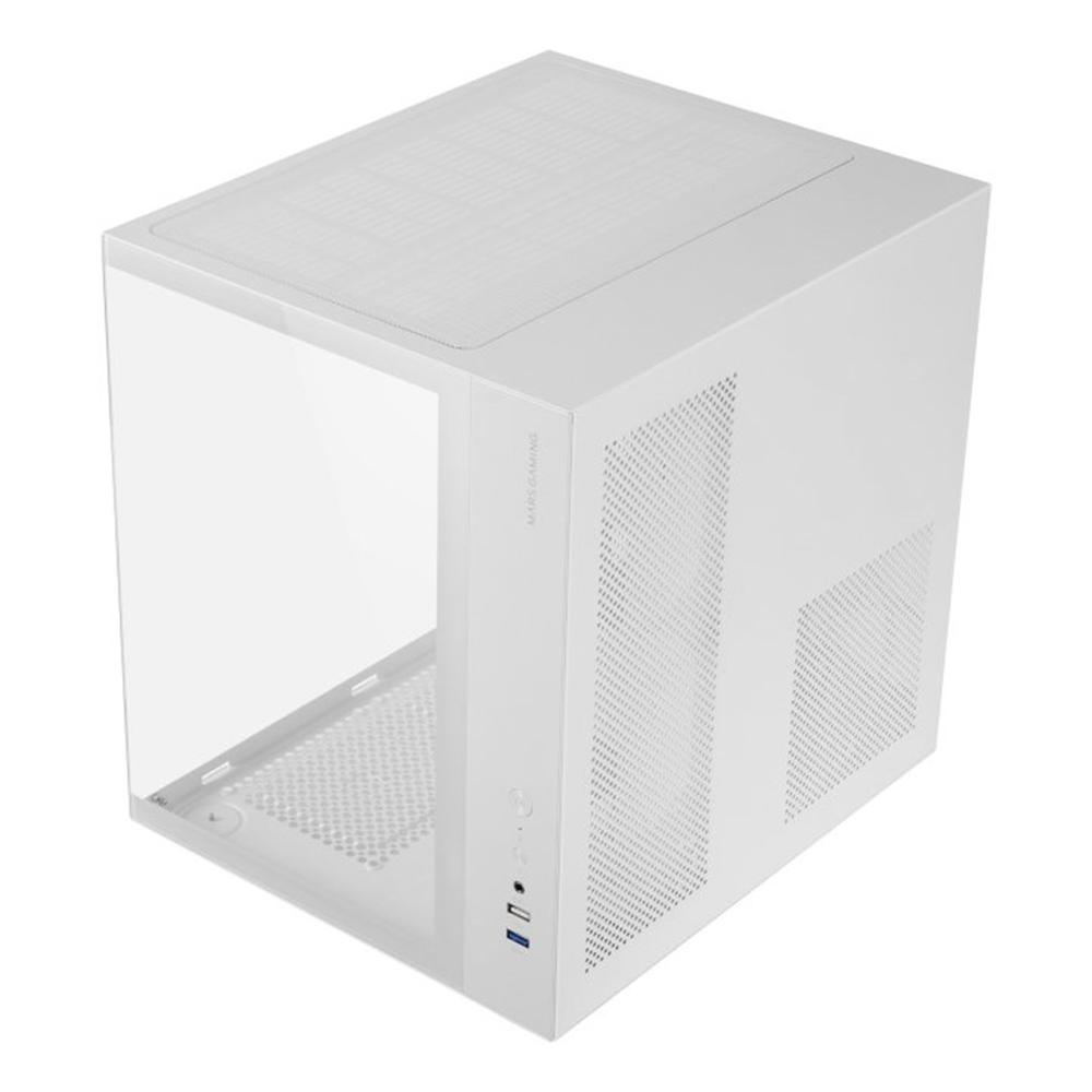Mars gaming mcvonew atx frgb cristal templado blanca