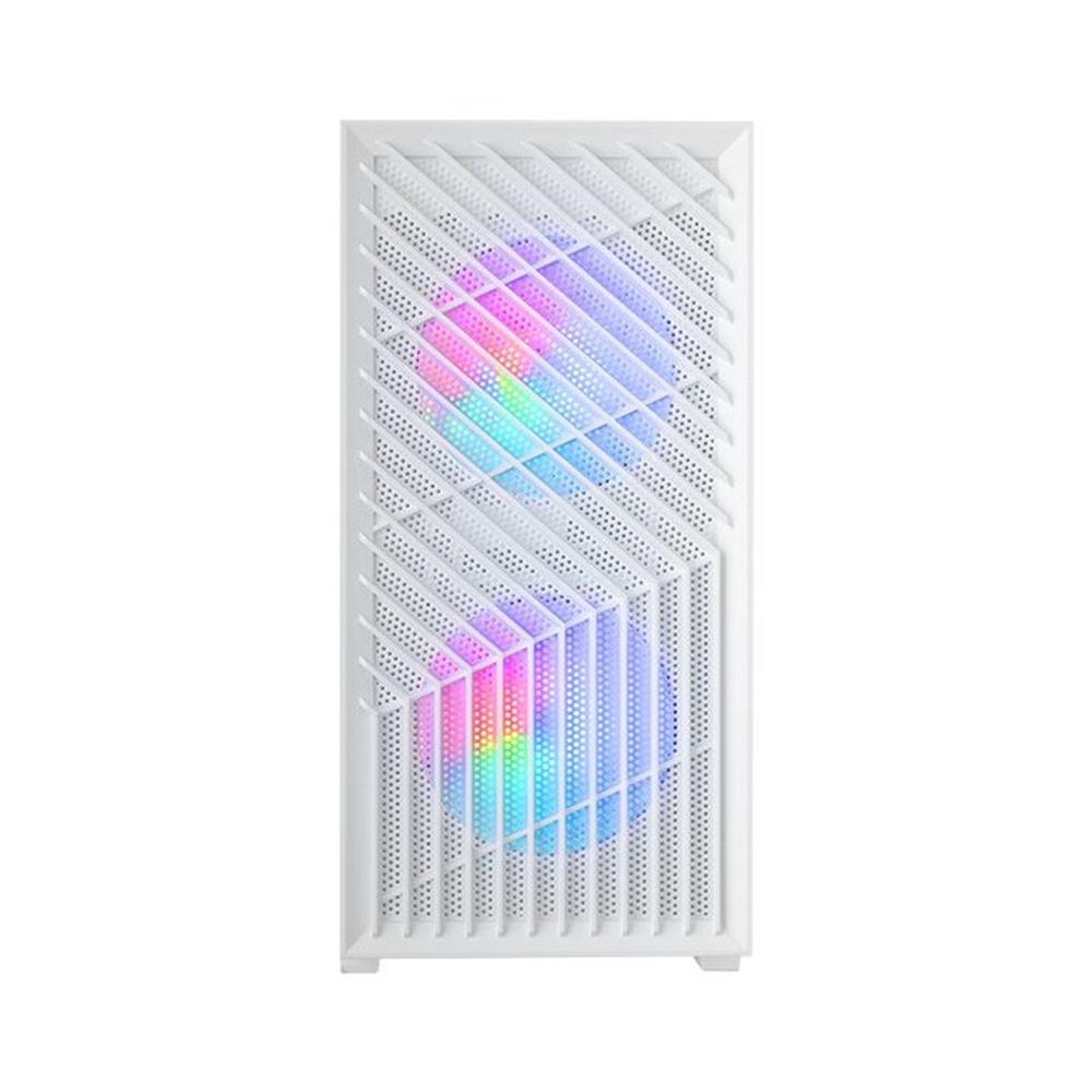 Mars gaming mcvortexw matx frgb cristal templado blanca