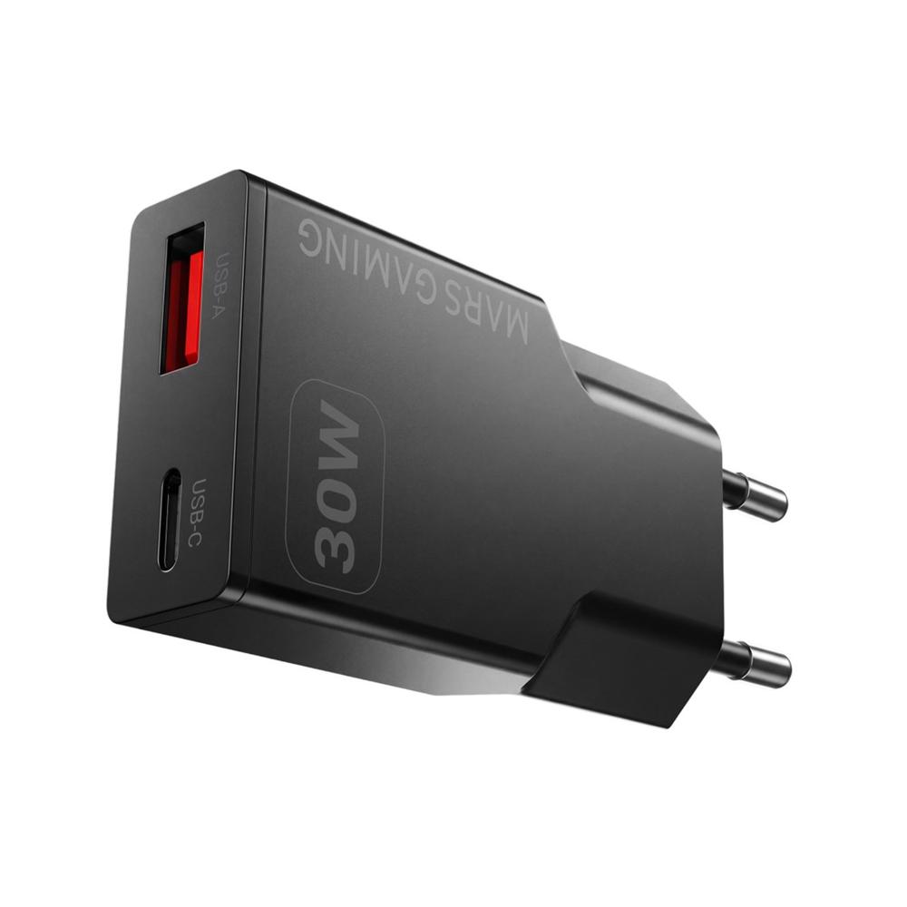 Mars gaming md - gan30 30w 1x usb tipo c 1 x usb tipo a negro