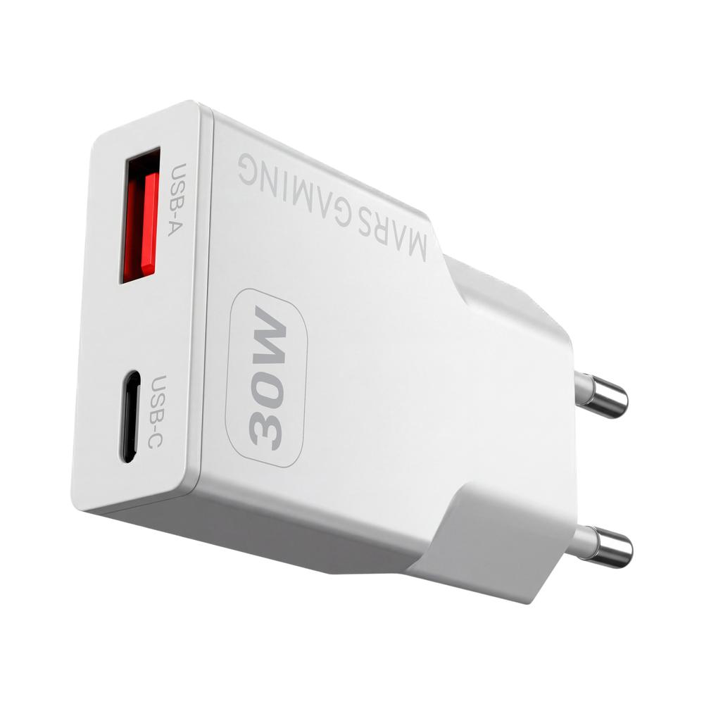 Mars gaming md - gan30w 30w 1x usb tipo c 1 x usb tipo a blanco