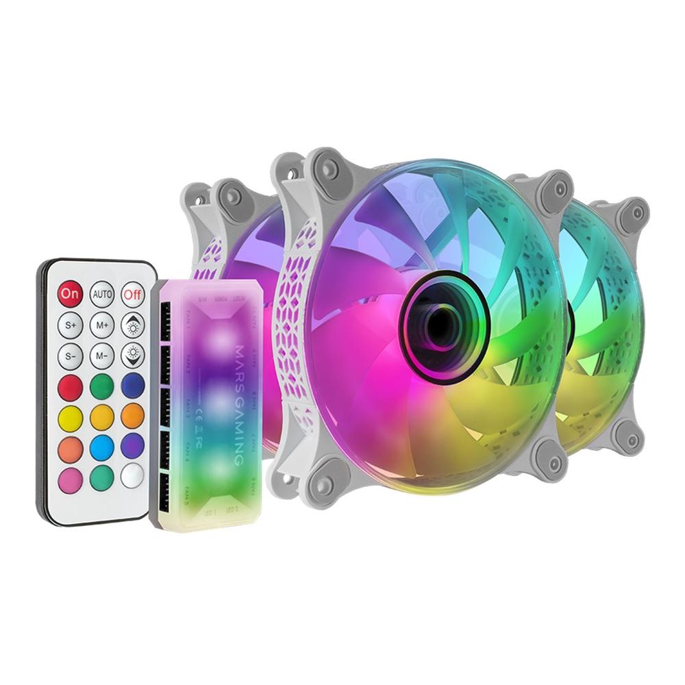 Mars gaming mf3dkitw 3 x 120mm argb blanco