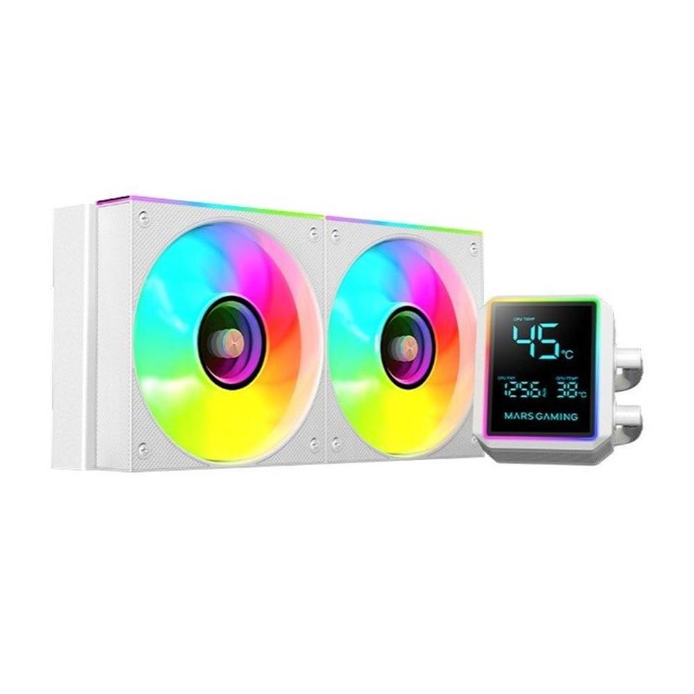 Mars gaming mllcdpro240w argb 2x 120mm blanco