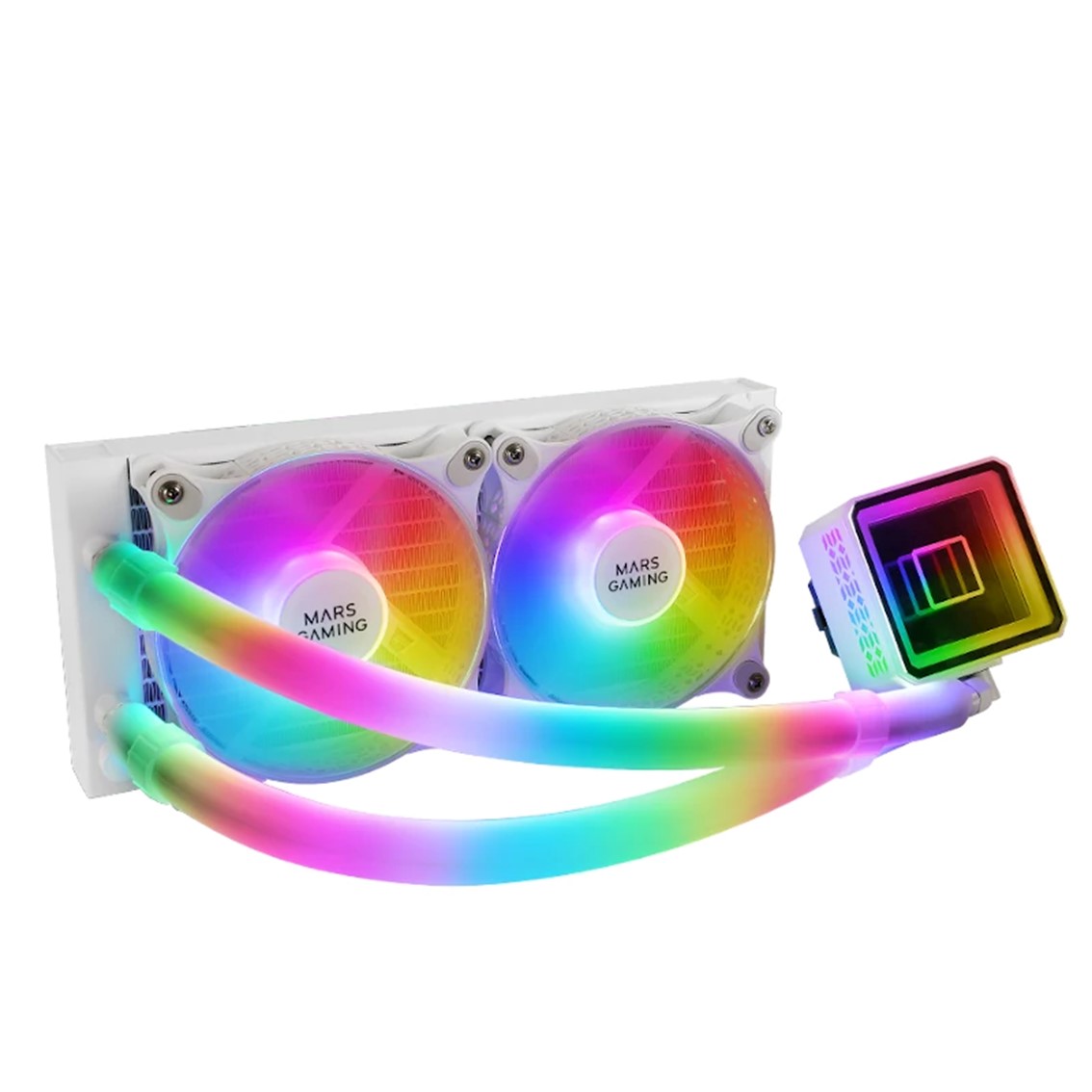 Mars gaming mlultra240 blanco 500w 2 x 120mm rgb