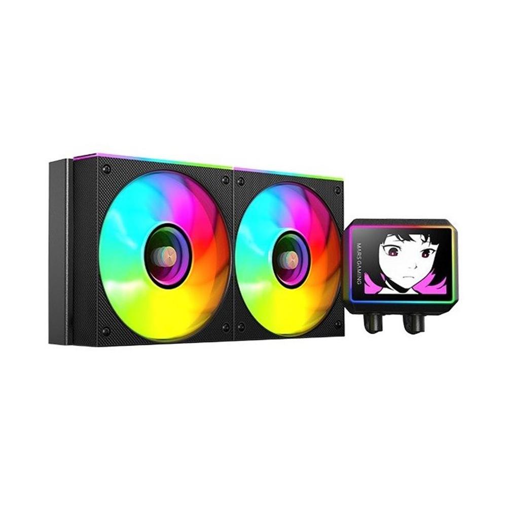 Mars gaming mlvisionii240 argb 2x120mm negro