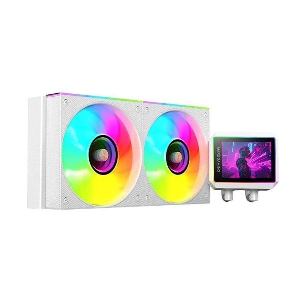 Mars gaming mlvisionii240w argb 2x 120mm blanco