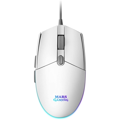 Mars gaming mmgw optico usb 6 botones 3200ppp rgb blanco