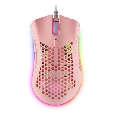 Mars gaming optico usb 7 botones 32000ppp rgb rosa