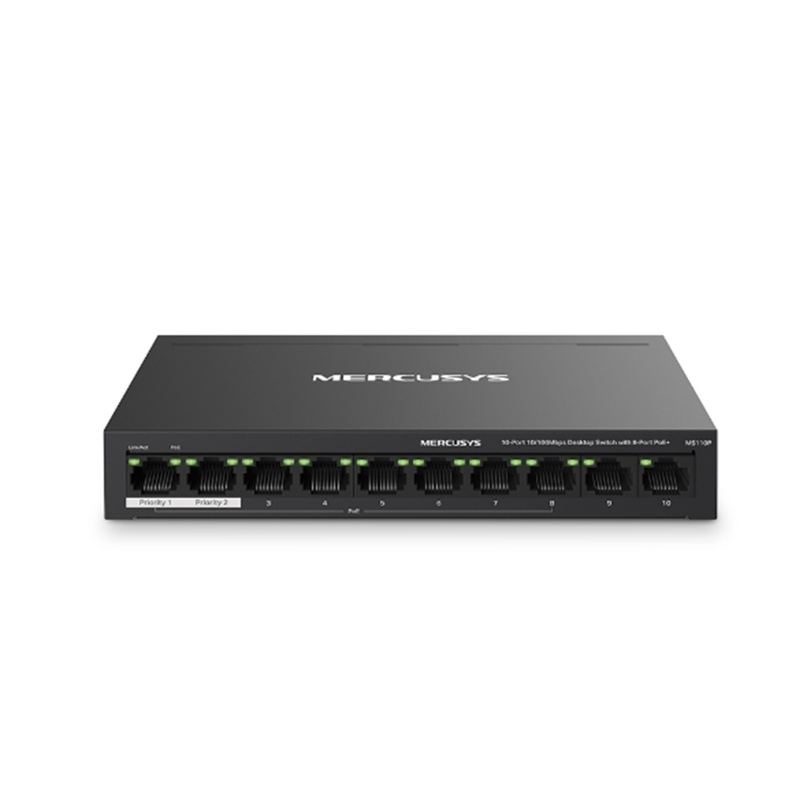 Mercusys ms110p 10 puertos - 10 - 100mbps - rj45