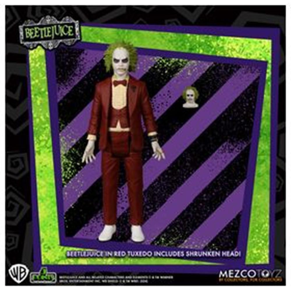 Mezco toyz beetlejuice 5 points beetlejuice red tux 9.5cm