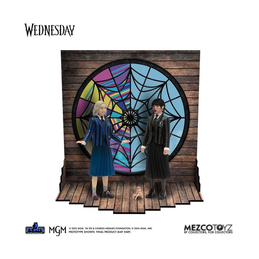Mezco toyz wednesday 5 points wednesday & enid