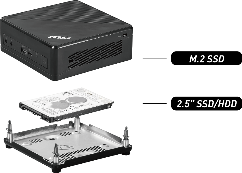 Msi cubi n 8gl ms - b17111 negro