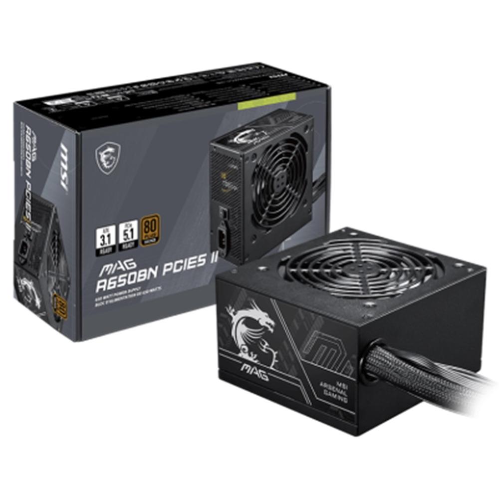 MSI MAG A650BN PCIE5 II unidad de fuente de alimentación 650 W 20+4 pin ATX ATX Negro