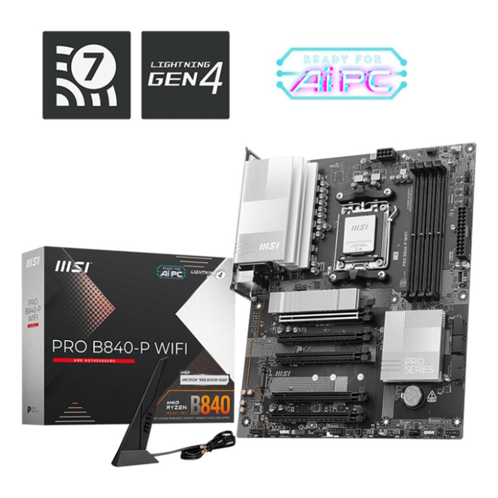 Msi pro b840 - p am5 wifi atx - 4x ddr5 - 3x usb 3.2 - 1x usb tipo c