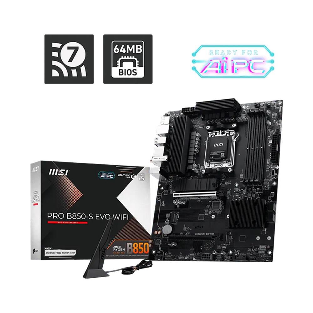 Msi pro b850 - s evo wifi am5 atx - 4x ddr5