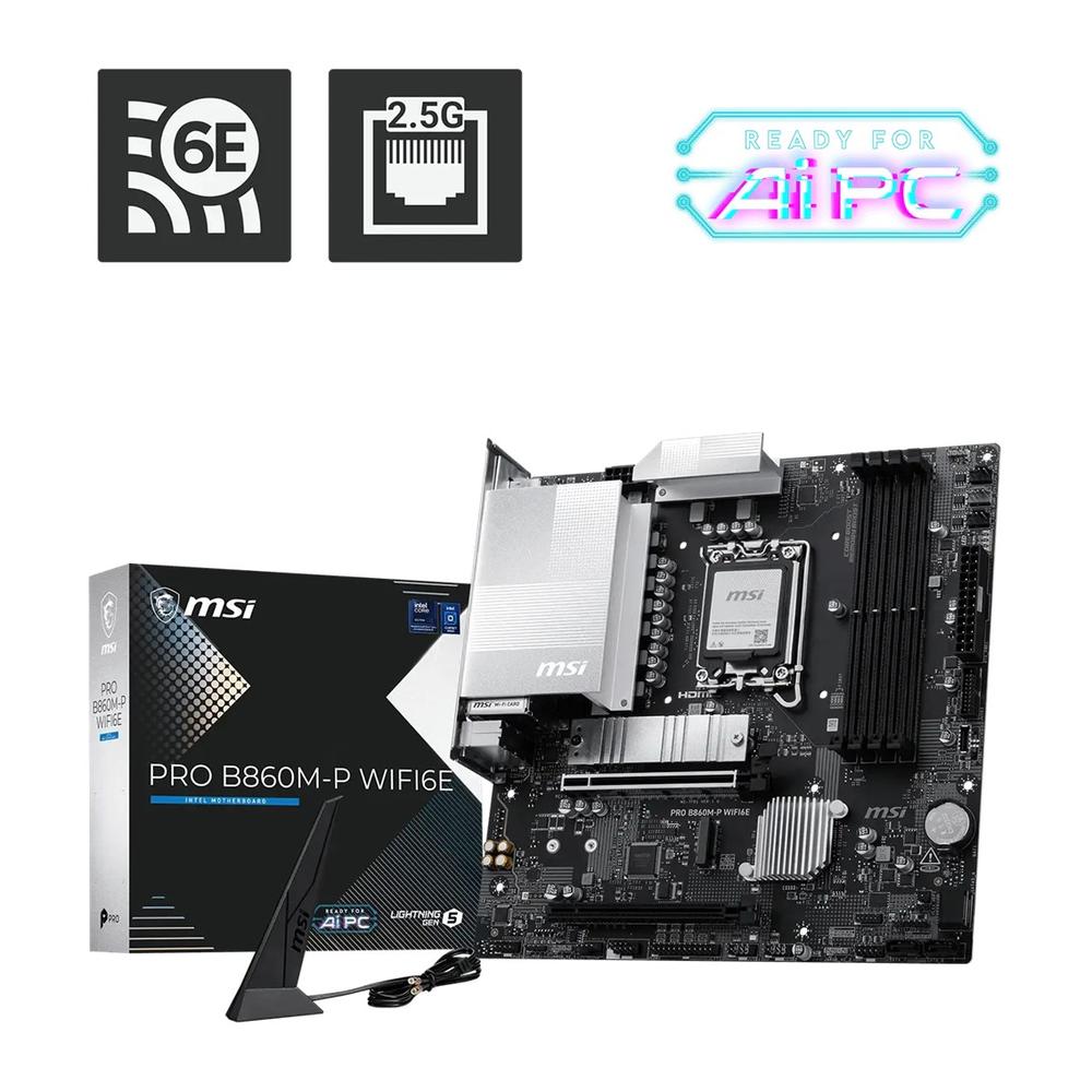 Msi pro b860m - p wifi6e lga 1851 matx - 4x ddr5