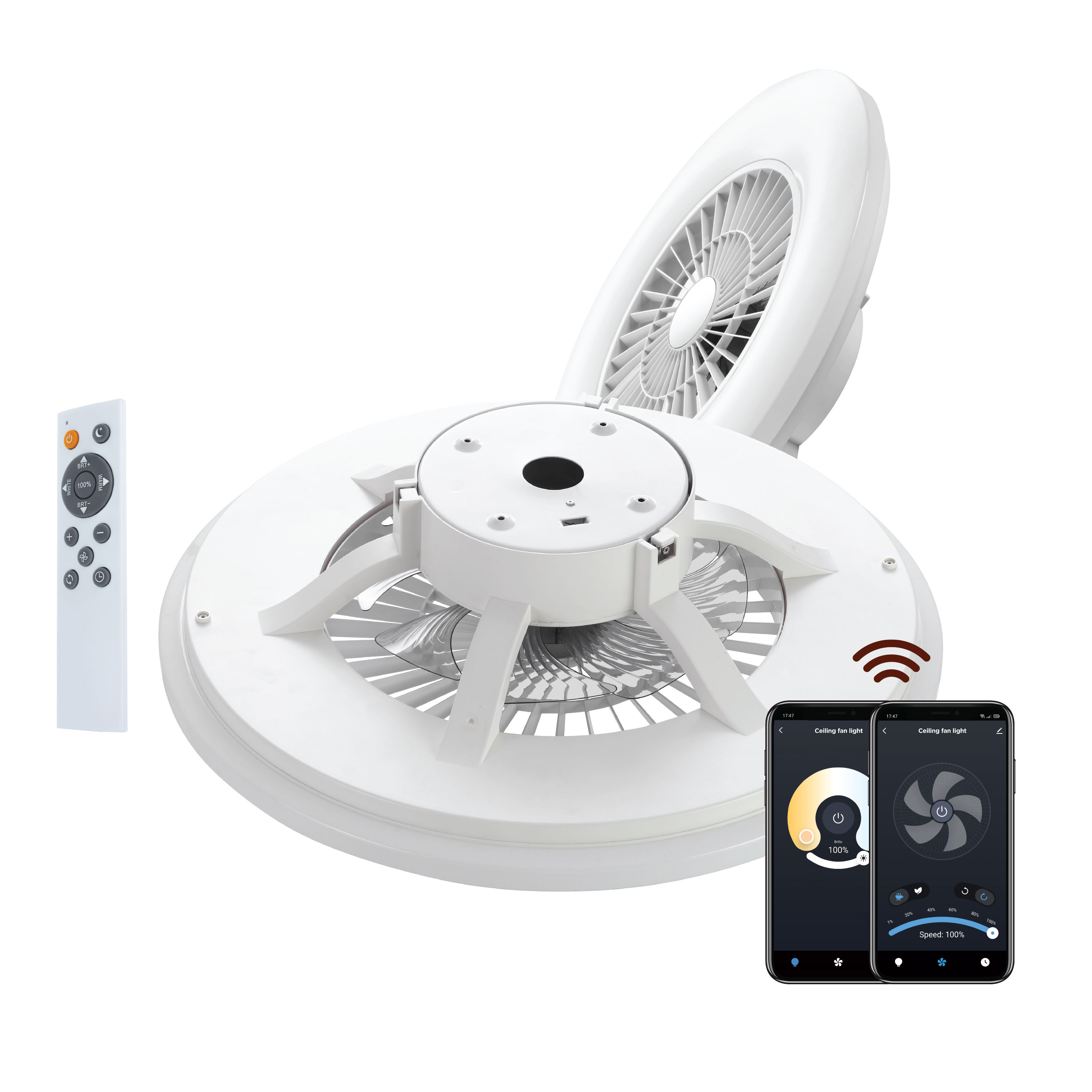 Muvit io wifi 40w blanco + ventilador 20w