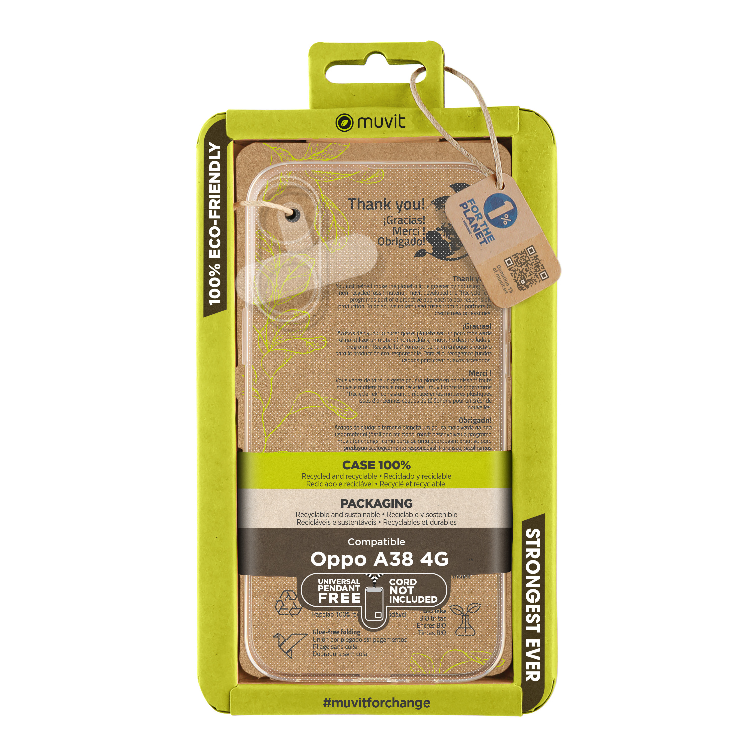 Muvit recycletek para oppo a38 4g transparente