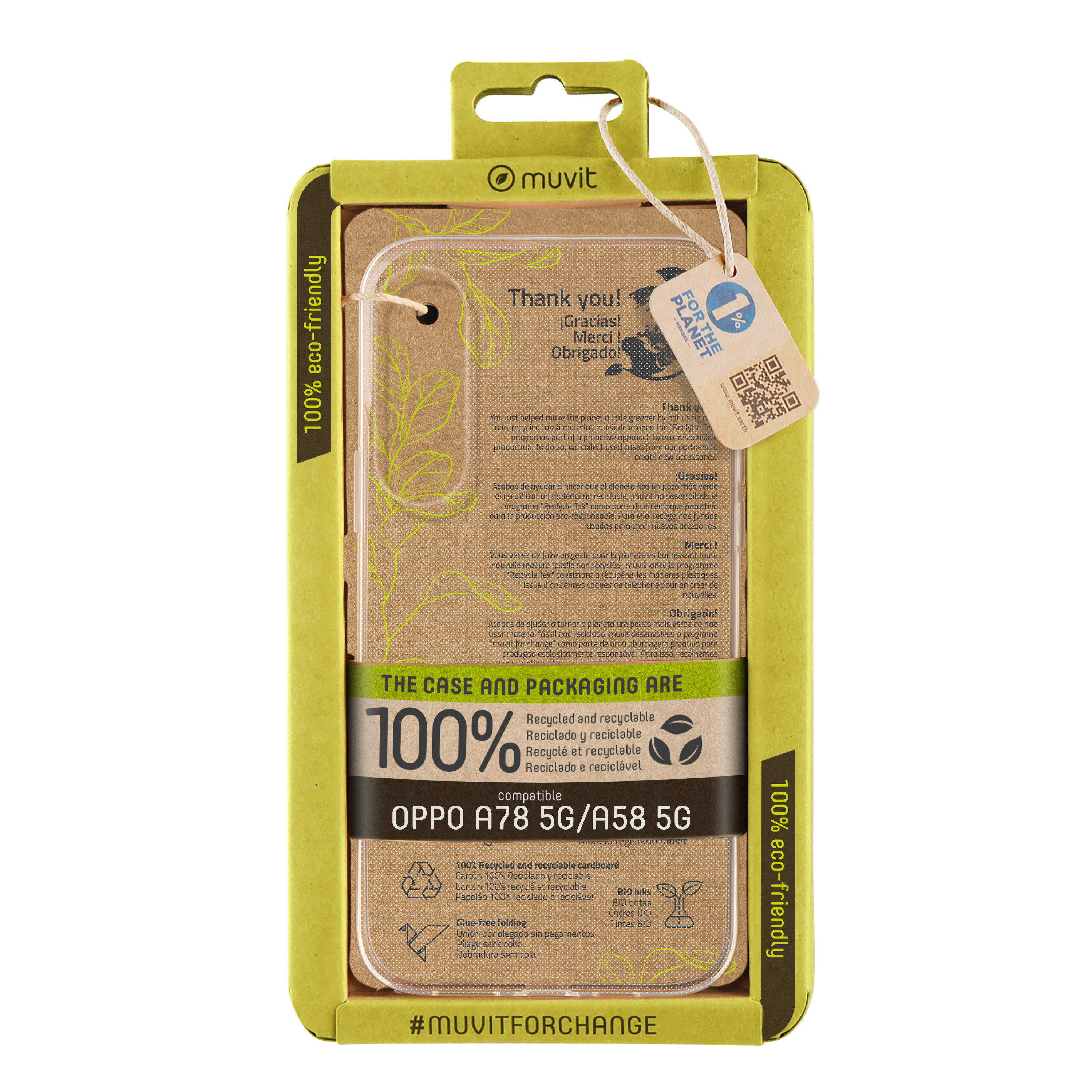 Muvit recycletek para oppo a78 5g - a58 5g transparente