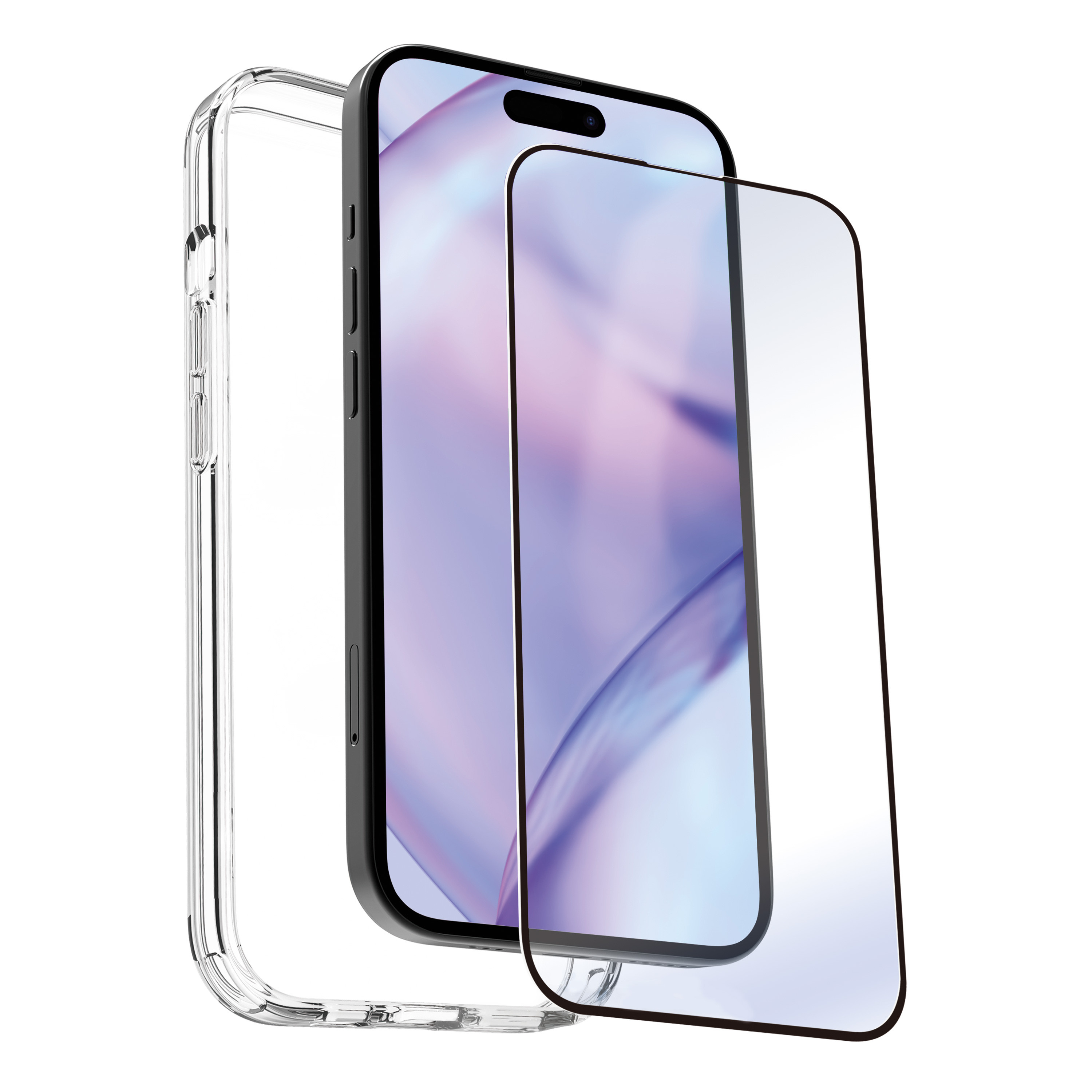 Myway para apple iphone 15 plus transparente + protector pantalla cristal templado