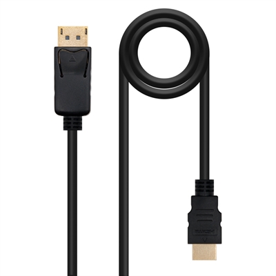 Nanocable 1m - macho - macho - negro