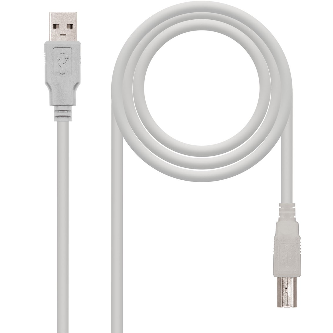 NANO CABLE Cable USB 2.0 Impresora Nanocable 10.01.0103 USB Tipo-B Macho - USB Macho 1.8m Beige