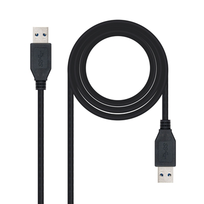 Nanocable 1m - macho - macho - negro
